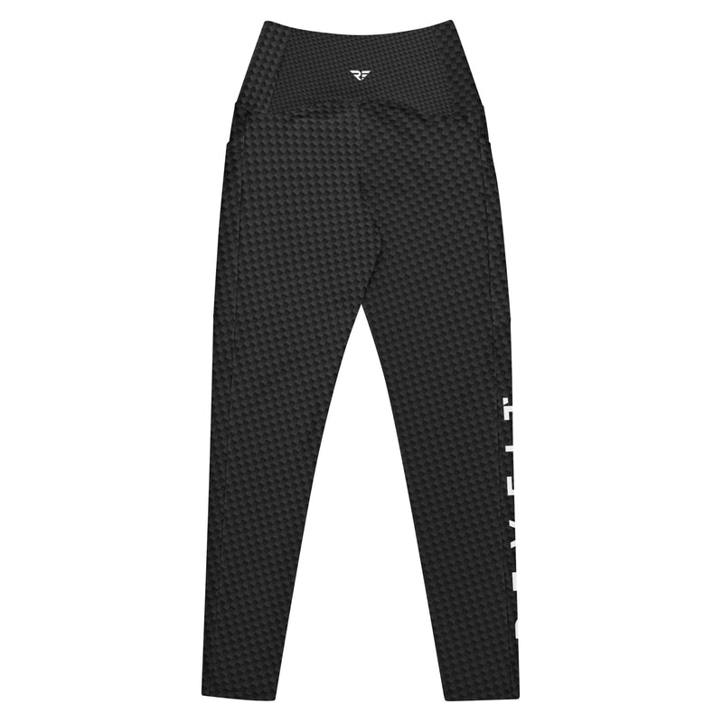 Black Crossover leggings with pockets - White APW Logo